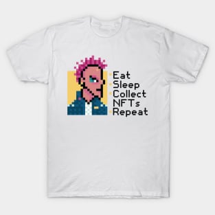 Eat Sleep Collevt NFT Repeat Crypto Punks gift T-Shirt